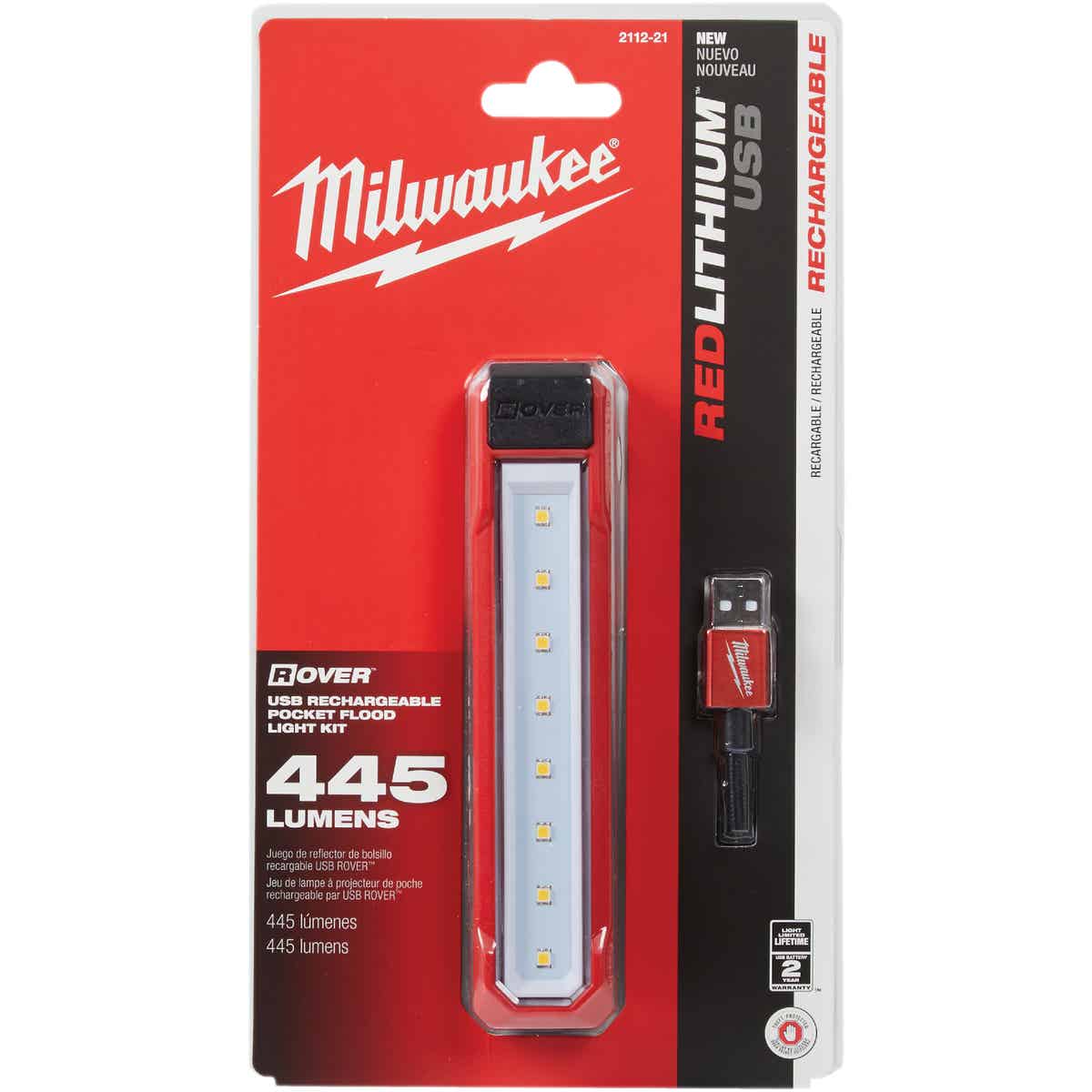 milwaukee red lithium rechargeable flashlight